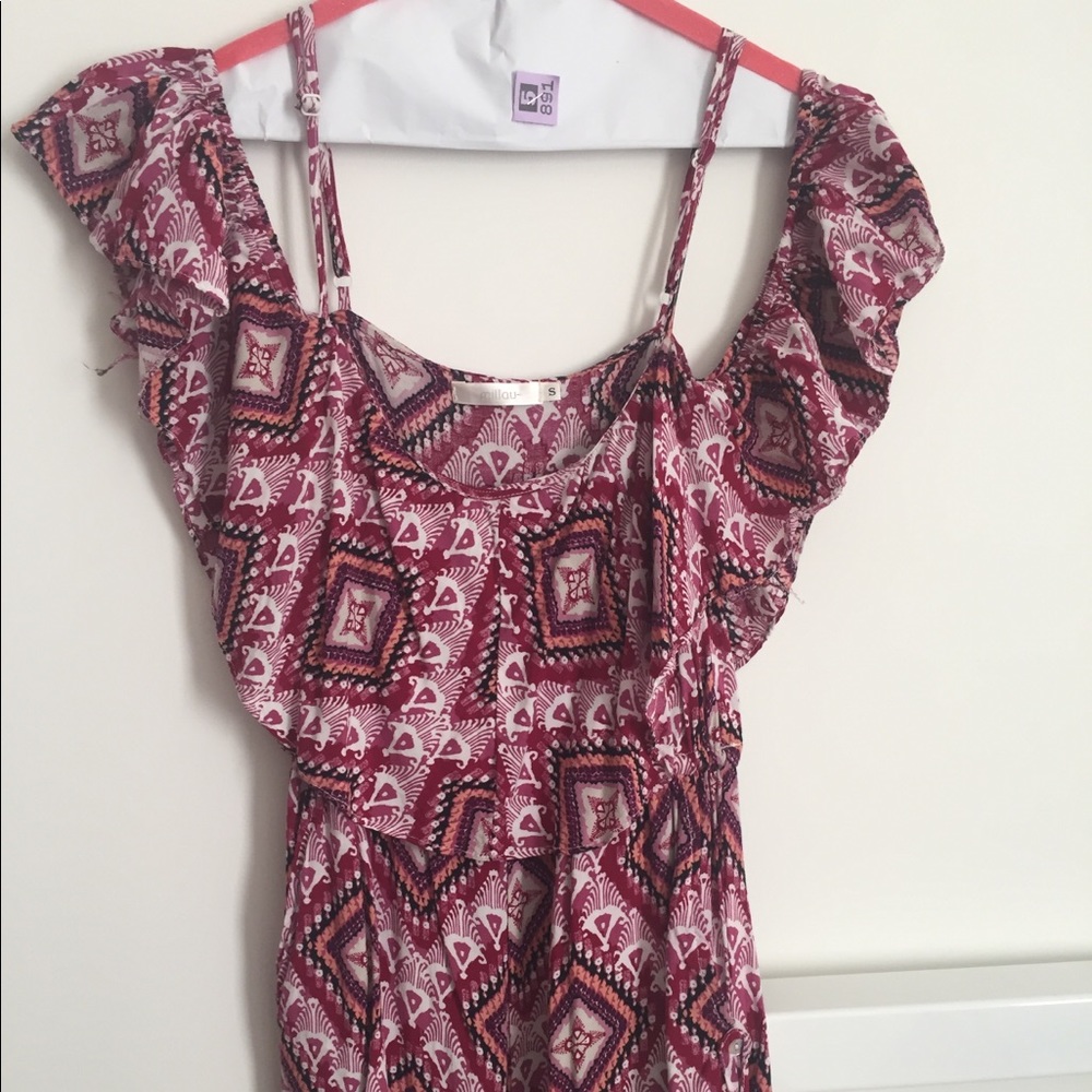 LF🌟Off the shoulder ruffle Spanish style romper